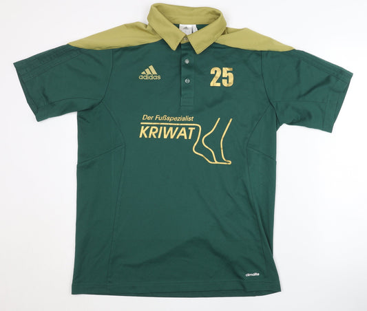 Adidas Men's Green Polo Shirt M Football Jersey