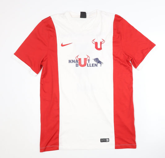 Nike Men's Red & White Jersey T-Shirt L
