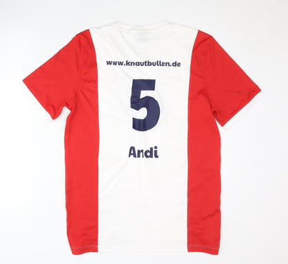 Nike Men's Red & White Jersey T-Shirt L