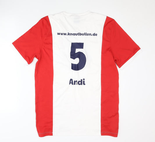 Nike Men's Red & White Jersey T-Shirt L