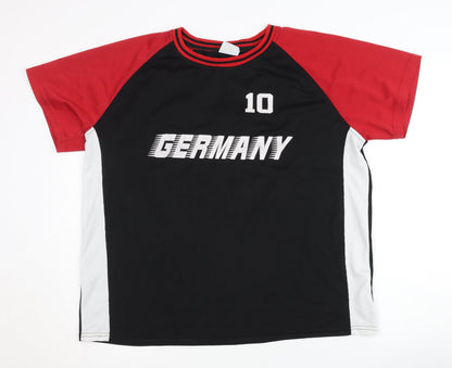 X-Mail Sport Boys Black Football Jersey T-Shirt Size 148