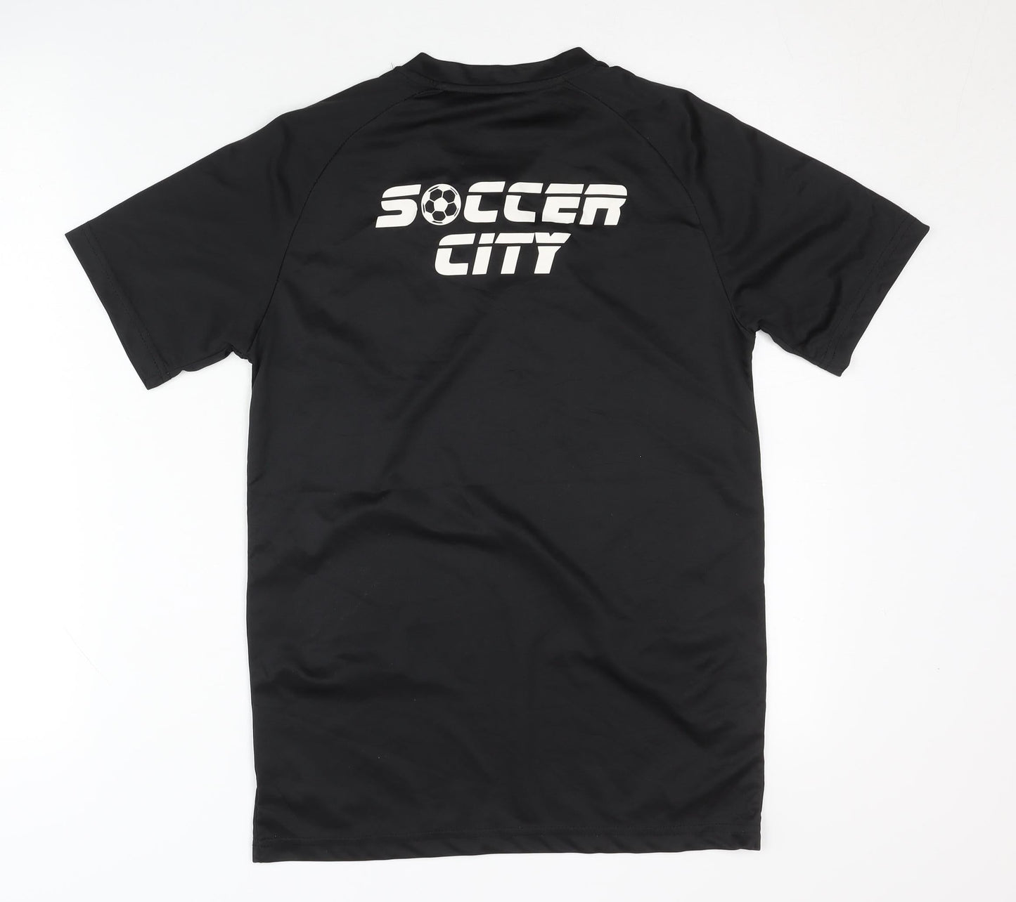 Soccer City Boys Black V-Neck Football T-Shirt Size 164