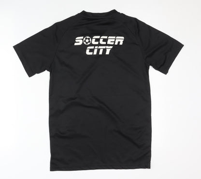 Soccer City Boys Black V-Neck Football T-Shirt Size 164
