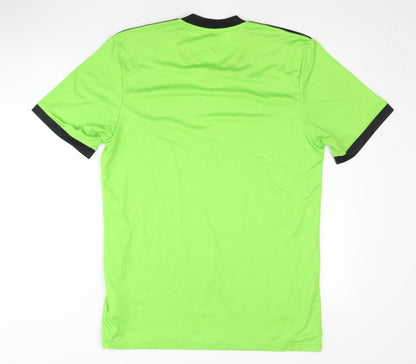 Adidas Men's Green Jersey M Quick Dry Sports Top