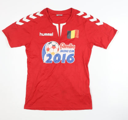 Hummel Boys Red Football Jersey, Size 16, Short Sleeve