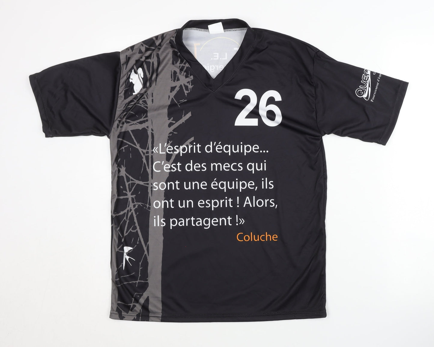 Men's Black Graphic Print Jersey, Size S, Polyester