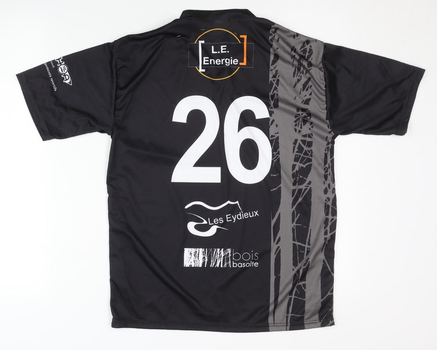 Men's Black Graphic Print Jersey, Size S, Polyester