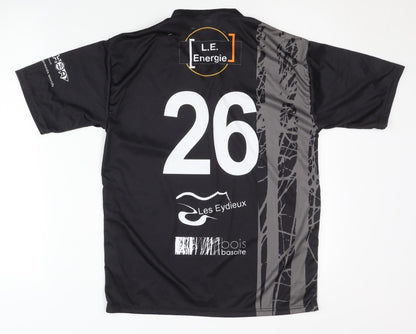 Men's Black Graphic Print Jersey, Size S, Polyester