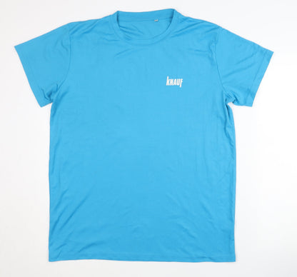 Knauf Blue Men's L T-Shirt Crew Neck Logo Graphic