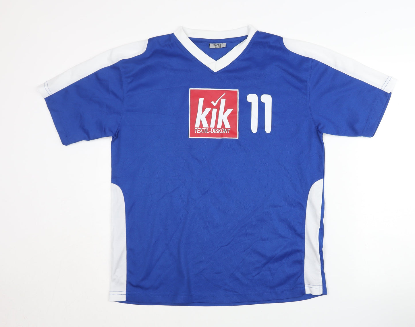 Identic Boys Blue Football Jersey 12-13 Years V-Neck