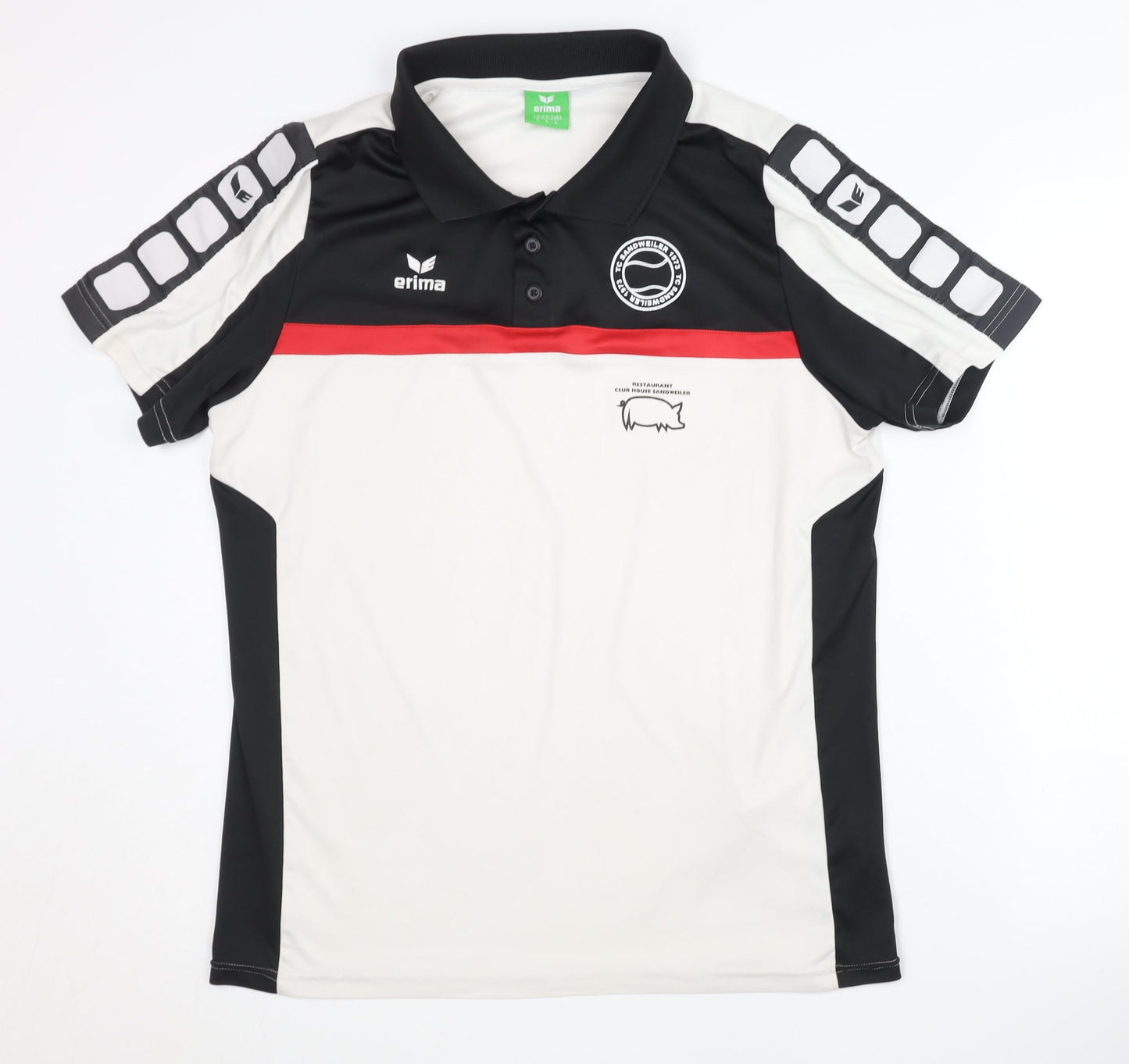 Erima Men's Polo Shirt in Black & White, Size L