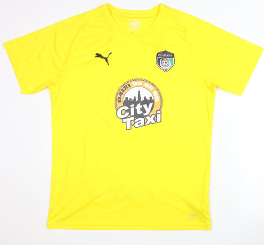 Puma Men's Yellow Football Jersey Size L