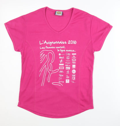 Club Nautico Women's Pink T-Shirt M V-Neck