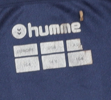 Hummel Boys Blue Football T-Shirt, 12-13 Years, Athletic Jersey