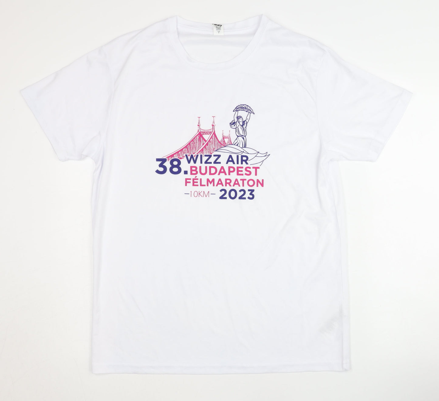 Roly Unisex White Polyester Running T-Shirt L