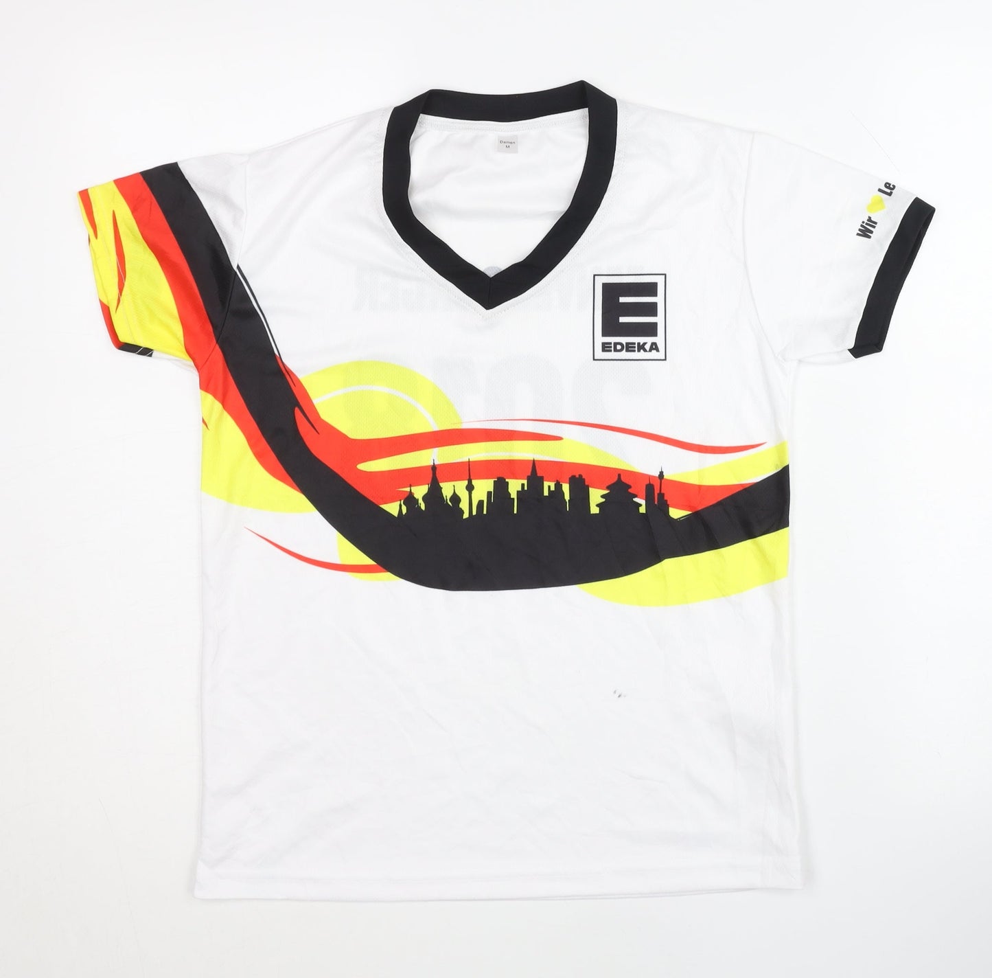Edeka Boys' White Football Jersey T-Shirt, Medium, Graphic Print