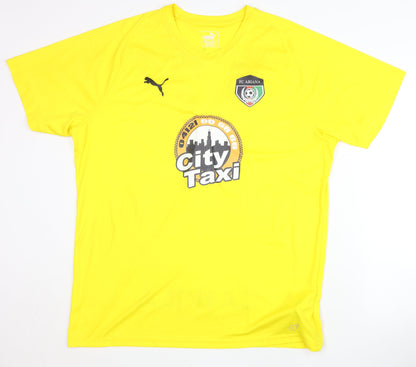 Puma Men's Yellow XL Football Jersey T-Shirt