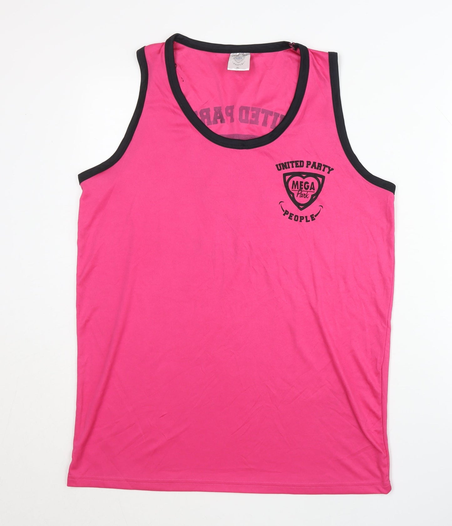 United Party People Men's Pink XL Polyester Tank