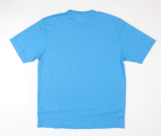 AWDis XL Blue T-Shirt for Men: Graphic Sports Top