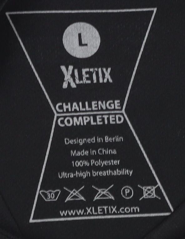 XLETIX Men's Black L Graphic Print T-Shirt