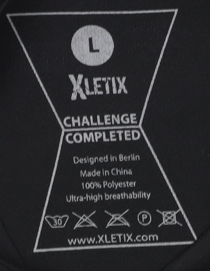 XLETIX Men's Black L Graphic Print T-Shirt