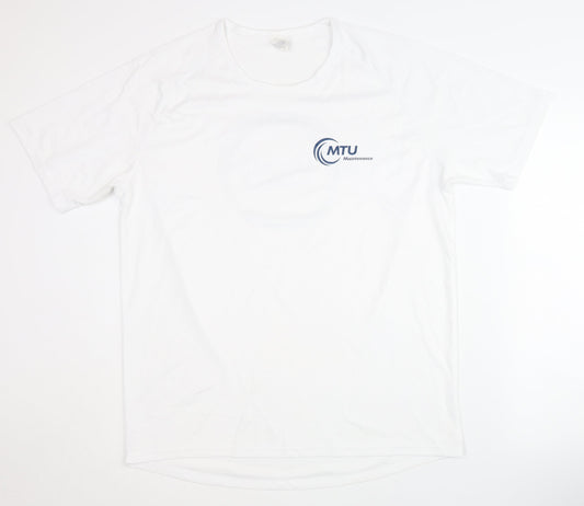 SOL'S Men White XL T-Shirt Logo Graphic