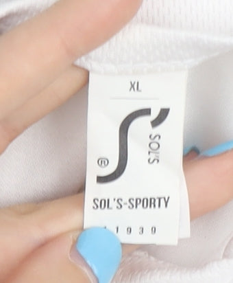SOL'S Men White XL T-Shirt Logo Graphic