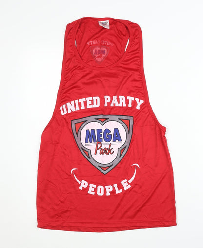 UNITED PARTY Men’s Red Tank Top M Graphic Print