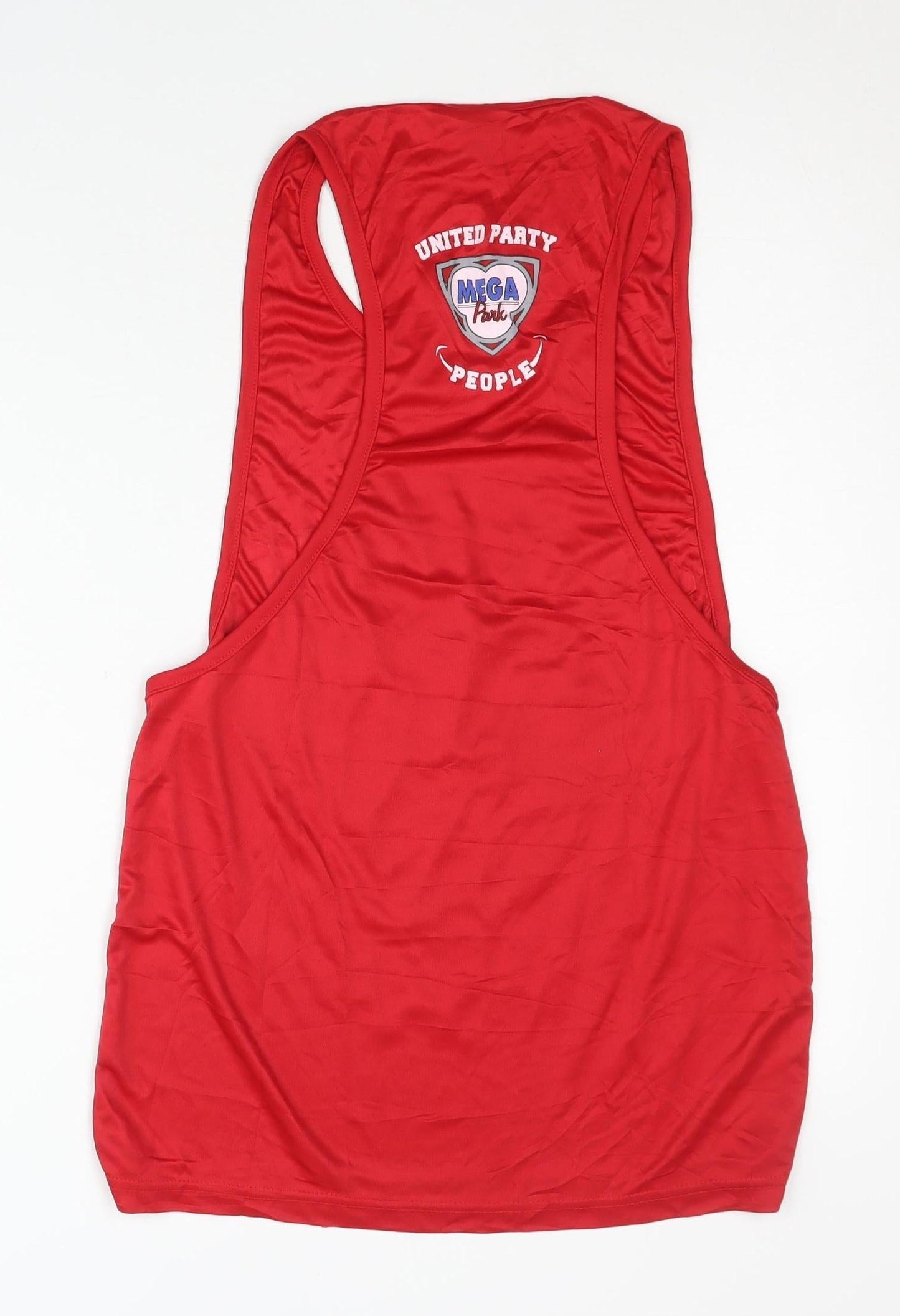 UNITED PARTY Men’s Red Tank Top M Graphic Print