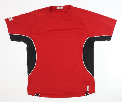 Krombacher Men’s Red T-Shirt, Size L, Polyester