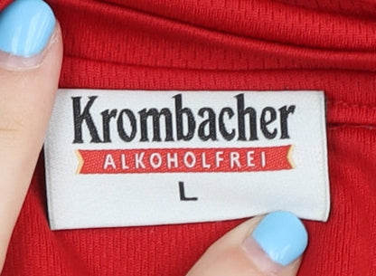 Krombacher Men’s Red T-Shirt, Size L, Polyester