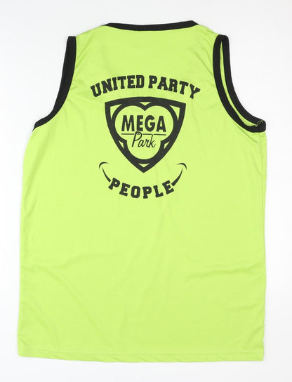 Mega Park Men Green XL Tank Top Graphic Print