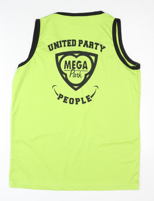 Mega Park Men Green XL Tank Top Graphic Print