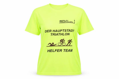 Front view of Roly unisex yellow xl triathlon t-shirt