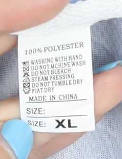 Men's Blue Graphic Print T-Shirt, XL, Polyester