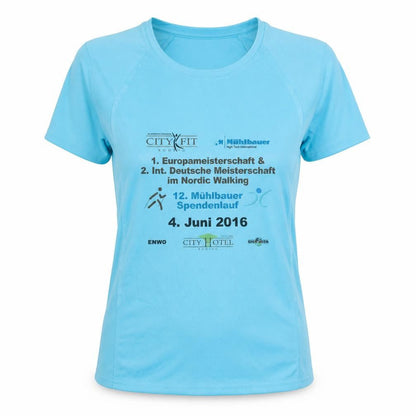 Front view of JHK Women's Blue XL Active T-Shirt