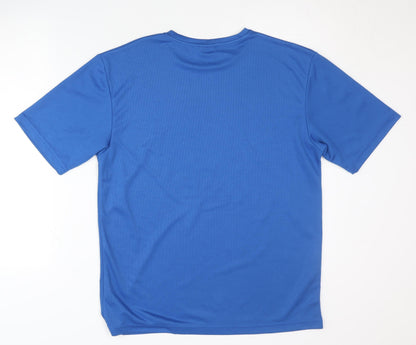 MSH Blue Men's Running T-Shirt, Medium, Graphic Print