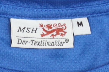 MSH Blue Men's Running T-Shirt, Medium, Graphic Print