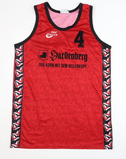 Mens UK Size L PRO TOUCH Red Basketball Tank