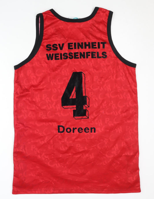 Mens UK Size L PRO TOUCH Red Basketball Tank