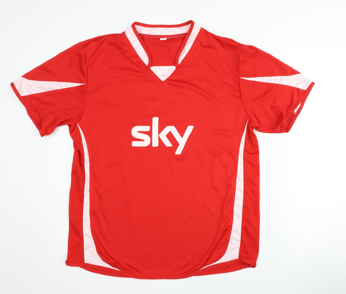 Men's Red Soccer Jersey T-Shirt, Size M, Polyester