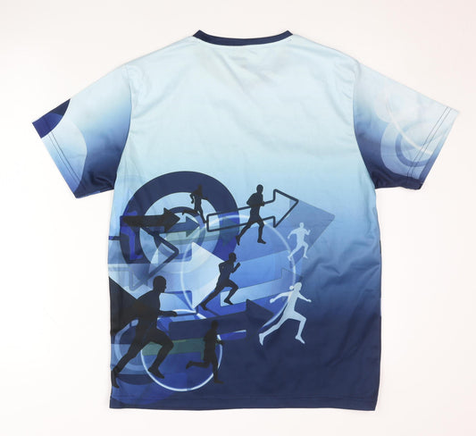 Newline Men's Blue Running T-Shirt, Medium, Breathable