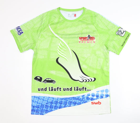 newLine Men's Green Blue Running T-Shirt Size M