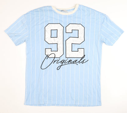 FB Sister Blue Unisex Striped Jersey T-Shirt, S