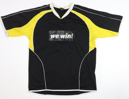 bwin Men's Black Football Jersey L