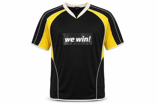 bwin Men's Black Football Jersey L