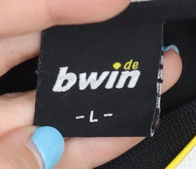 bwin Men's Black Football Jersey L