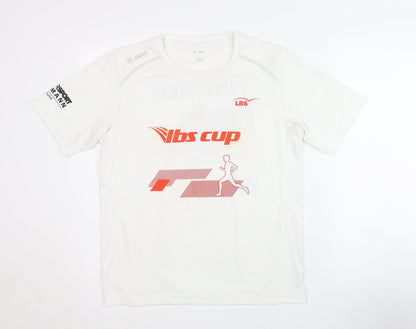 JAKO Men's White Graphic Running T-Shirt, Size M