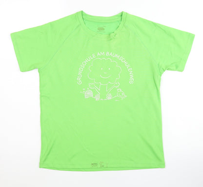 Fruit of the Loom Girls Green Short Sleeve Basic T-Shirt