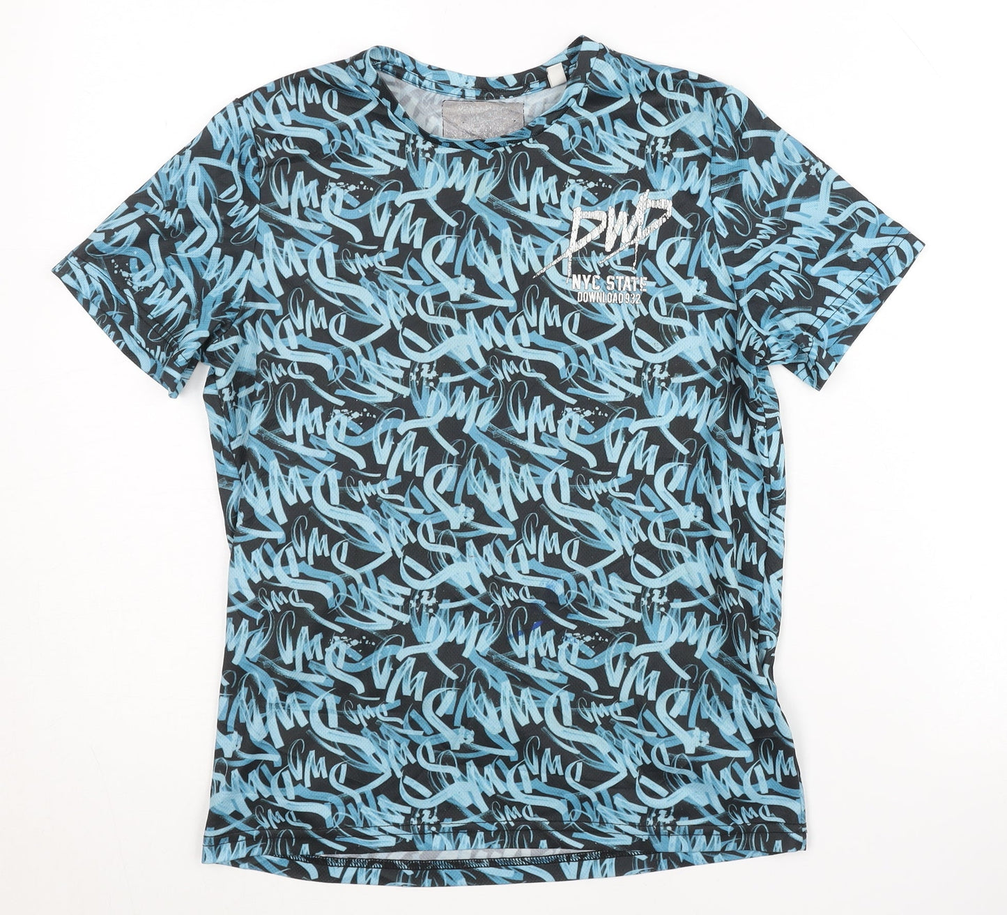 C&A Boys Blue Graphic Print T-Shirt Size 18